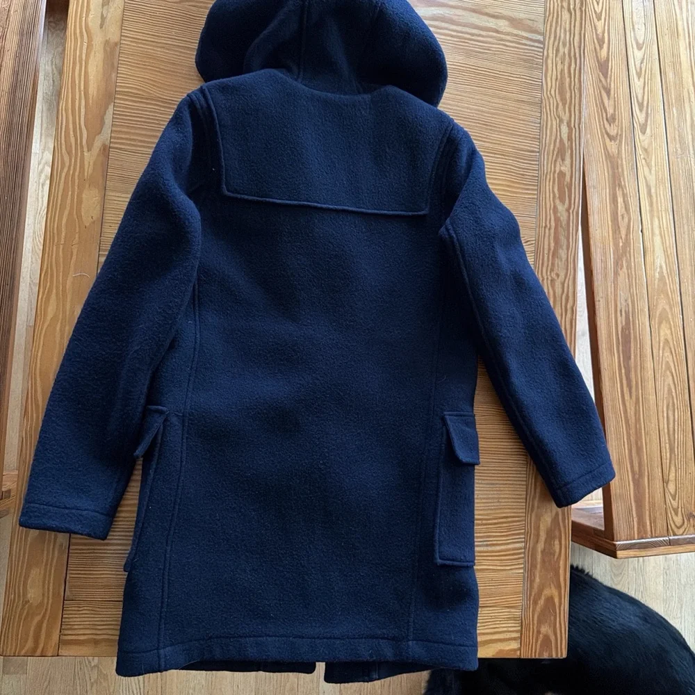 Abercrombie & Fitch Navy Coat with Red Plaid Interior - Picture 5 of 5